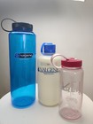 Lot Of Three  3  Nalgene Water Bottles Bundle Rare Vintage Narrow And Wide Mouth