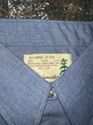 Vintage Fieldmaster Sears Blue Chambry Button Front Shirt Men Nos Xl Unused
