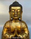 Old Tibet Buddhism Pure Bronze Gilt Shakyamuni Sakyamuni Amitabha Buddha Statue