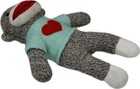 Sock Monkey Brown Green Embroidered Heart Sweater Dan Dee Collectible Plush Toy