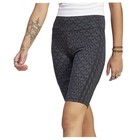 Adidas Trefoil Monogram Biker Shorts Womens Black Casual Athletic Bottoms Ii3191