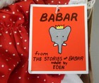New Babar Elephant Plush Doll Eden Toys 1983 W  Tag 10  Vintage Red Dress