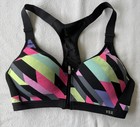 Victoria   s Secret Vsx Sports Bra 36b Incredible Front Zip Logo Gym Yoga
