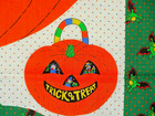Vintage Halloween Cotton Fabric Cut  sew Panel Concord s Trick Or Treat Tote Bag