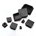 Square Plastic End Caps For Tubing Blanking Plugs Inserts Furniture Feet Black