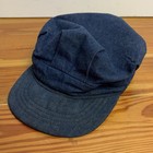 Vintage 40s 50s Denim Work Cap Engineer Railroad Hat Indigo Workwear Usa