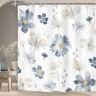  Blue Floral Flower Shower Curtain cute 72 w X 72 l  pack Of 1  A-blue Navy