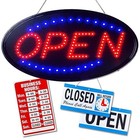 Neon Open Sign For Business  Oval Led Sign With Flashing 17 X 10 In Model 3