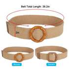 Hot Women s Leather Covered Buckle Straw Woven Elastic Stretch Belt 2 Inch Wide