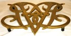 Vintage Williamsburg Queen Anne Cypher Brass Trivet Virginia Metal Crafters