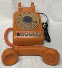 Vintage Itt Model 564 Multi-line Orange Rotary Dial Desk Table Top Telephone