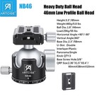 Low Profile Camera Tripod Ball Head 46mm Cnc Tripod Head For Tripod  Dslr 55lbs
