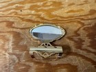 Vintage Gold Tone Lipstick Case  Japanese Cherry Blossom Mirror Compact