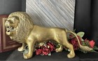 Brass Lion Statue Polished Solid Brass African Lion Figure Large Brass Sculpture