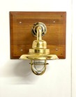 Antique Ship Salvaged Original Brass Wall Mount Swan Sconce Light With Shade