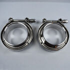 2x 3inch Flange V-band Clamp  304 Stainless Steel Kit Vband For Exhaust Downpipe