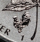 2017 Canada 1 Oz  9999 Fine Silver Reverse Proof Maple Leaf Rooster Privy Mark