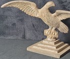 Antique Metal Spread Winged Eagle Finial - Ornate Architectural On Stepped Base