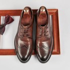 Men s Genuine Leather Brogues British Business Carved Round Toe Wedding Shoes Sz