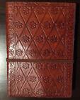 Leather Triple Moon Goddess   Pentagram Embossed Book Of Shadows  Journal 