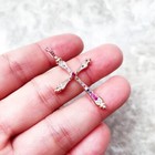 Cross Pendant 925 Sterling Silver Pink Royalty Antique Vintage 1 5 Inches Gift