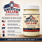 100  American Beef Tallow 14oz Glass Jar - Pure Rendered Fat For Cooking