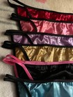   6 Pair  Nylon Panties String Bikini Multi-color Glossy  Size Extra Large New 
