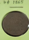 1865 U s  Two Cent Piece - Civil War Era Us Copper Coin