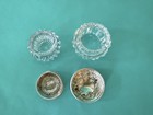 Vintage Cut Glass Vanity Dresser Jars W Sterling Silver Repousse Tops  Lot Of 2
