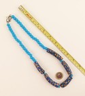 Antique Venetian Millefiori Elbow Bead  5  And Blue Padre Bead Necklace 