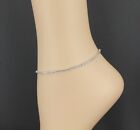 Silver Anklet Crystals Stretch Ankle Bracelet 8 5  Stretchy Crystal Beads Bead