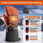 Rechargeable Heated Gloves 5000mah Heated Ski Gloves Waterproof 3 Heating Levels