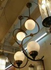 1 Pc Of Antique Art Deco Brass Ceiling Lights - Vintage Fixtures With Milk Glass