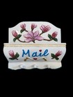 Magnolia Mail Holder Key Rack Wall Pocket Hooks Farmhouse Decor