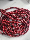 Vintage Christmas Wooden Cranberry Garland 3 Strands 26  Total