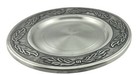 Vintage Norway Pewter Round Dish Leaves On Rim Mid Century Modern Style 9   
