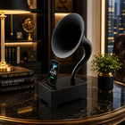 Decor Antique Handmade Black Gramophone Phone Speaker Stand Amplifier