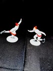 Pair Of German Porcelain 2  Exquisite Snow Baby Ice Skaters