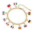 Recording Travel Memories Country Flag Charms Bracelet Stainless Steel Jewelry