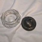 Vintage Antique Cut Glass Vanity Powder Jar  4 5  Diameter