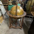 Vintage Italian Zodiac Bar Cart Globe   Mid Century Modern Style Liquor Holder