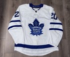 Dominic Moore 2018 White Game Worn Used Toronto Maple Leafs Hockey Jersey - Loa