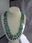 Vintage Old Pawn Long Heishi Bead Double Strand Mix Turquoise Nugget Necklace