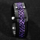 Ebay Wedding Rings For Men Unisex 8mm Black Celtic Tungsten Band W  Purple Inlay