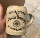 Rare Pre-prohibition Pfeiffer Beer Mug   Stein C  Pfeiffer Brewing Co Detroit Mi