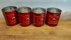 4 Folgers Metal Coffee Cans  No Lids  39 - 48 Oz 