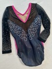 Gk Elite Leotard Gymnastics Swarovski Rhinestone Bling Competition Mesh Sz  Cl
