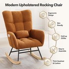 Nursery Rocking Chair Teddy Fabric Upholstered Glider Rocker Chair Reading Chair