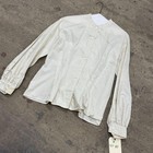 White 50s Does 1800s Vintage Cotton High-neck Victorian Film Costume Blouse