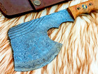 Custom Damascus Steel Throwing Axe    Handmade Viking Axe Wood Handle W sheath